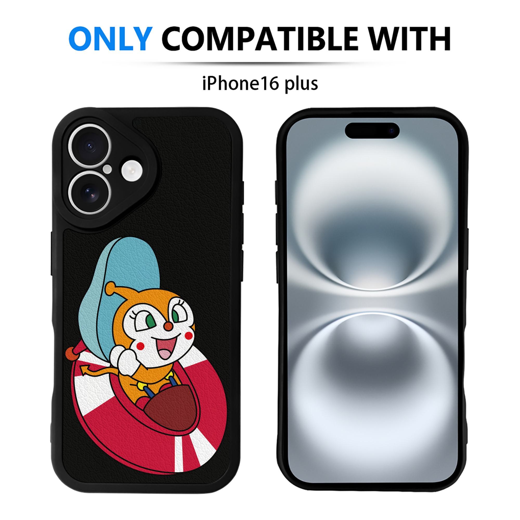 （画像用） アンパンマン Anpanman 【iPhone 16シリーズ対応】シリコンスマホケース（レザー調） 材質：シリコン